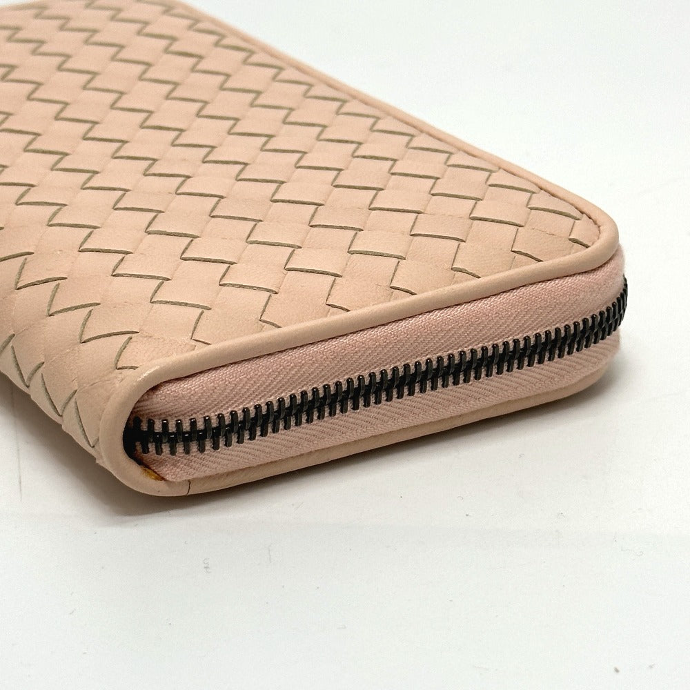 BOTTEGAVENETA Long Wallet Purse leather pink INTRECCIATO Zip Around mens