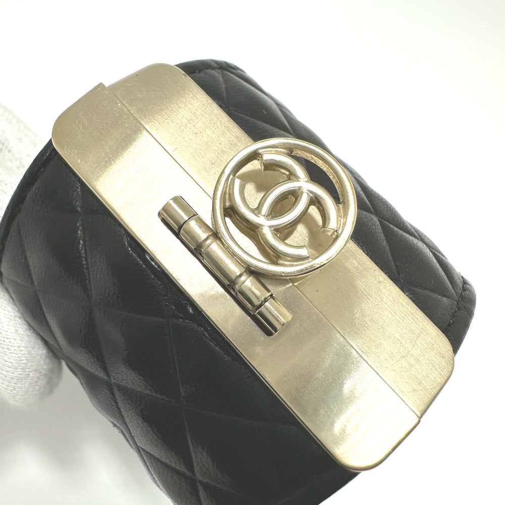 CHANEL Bangle leather black CC COCO Mark Matrasse Women M