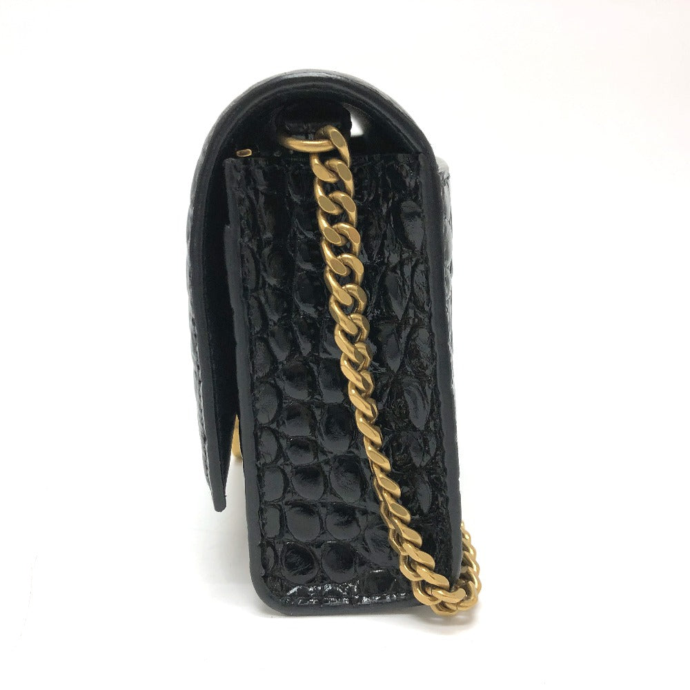 BALENCIAGA Shoulder Bag 656050 leather black B logo Hour glass Women