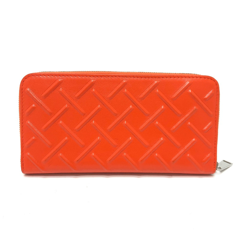 BOTTEGAVENETA Long Wallet Purse 593217 leather Orange Zip Around mens