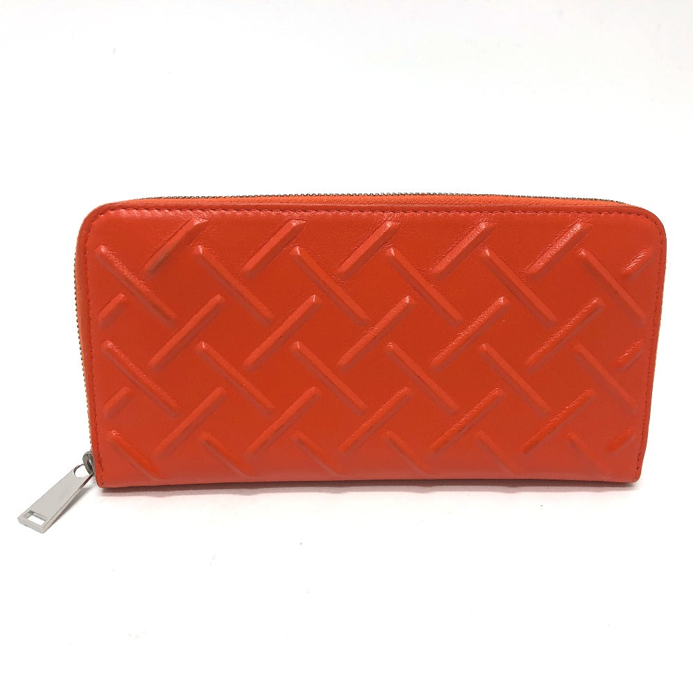 BOTTEGAVENETA Long Wallet Purse 593217 leather Orange Zip Around mens