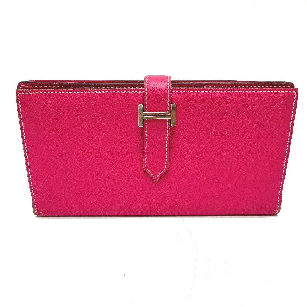 HERMES Long Wallet Purse Epsom pink Beansufla Women