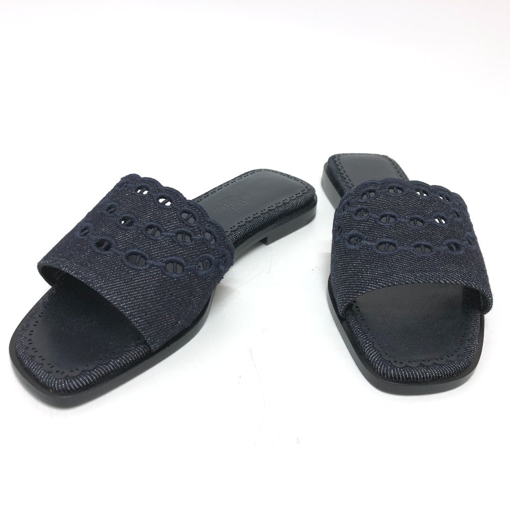 HERMES Sandals denim Navy Gael Chene Dunkle Women 35