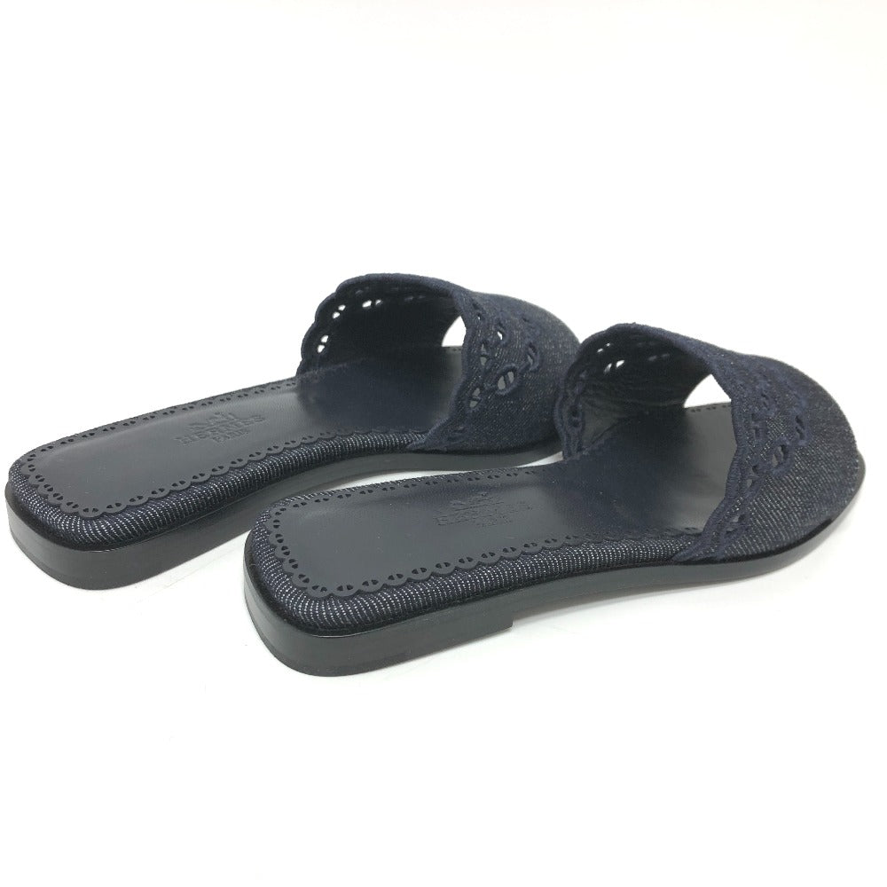 HERMES Sandals denim Navy Gael Chene Dunkle Women 35