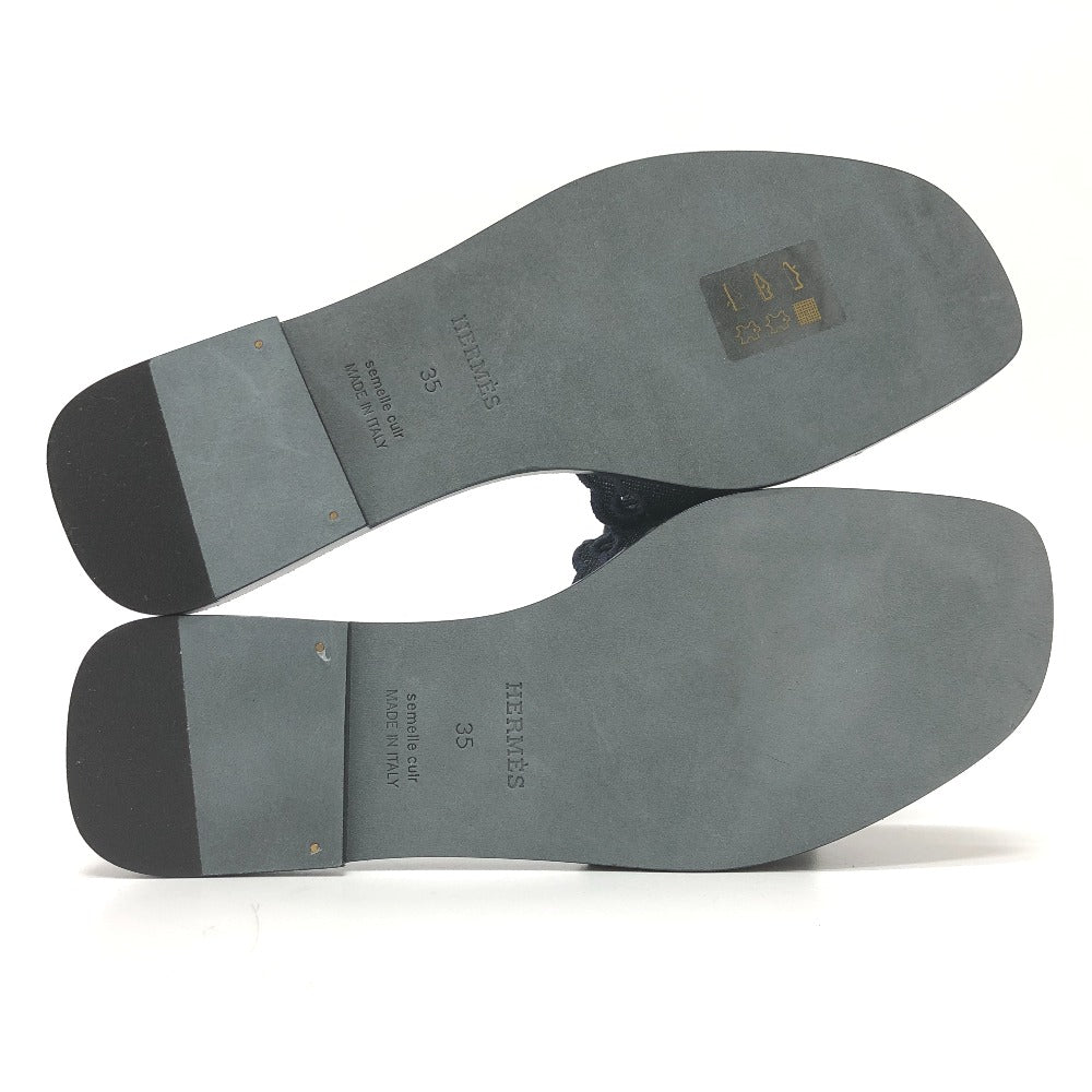 HERMES Sandals denim Navy Gael Chene Dunkle Women 35