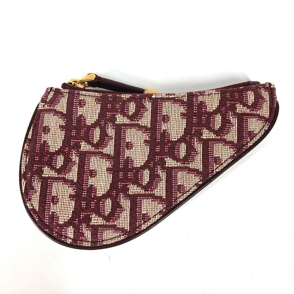Dior Coin case Canvas / leather wine-red Oblique saddle Women