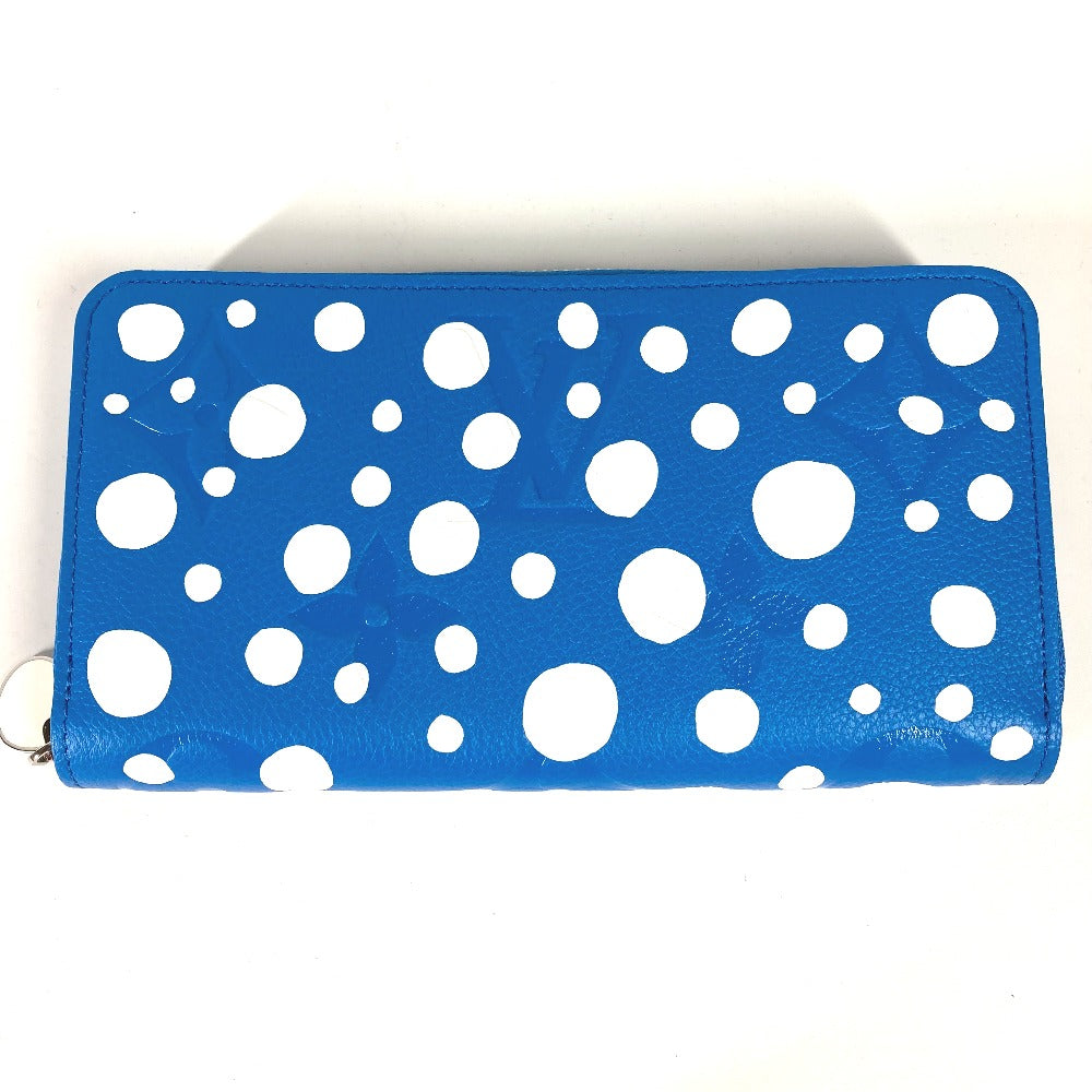 LOUIS VUITTON Long Wallet Purse M81954 Monogram Ann Platt Leather blue LVxYK Yayoi Kusama collaboration zippy wallet infinity dot mens