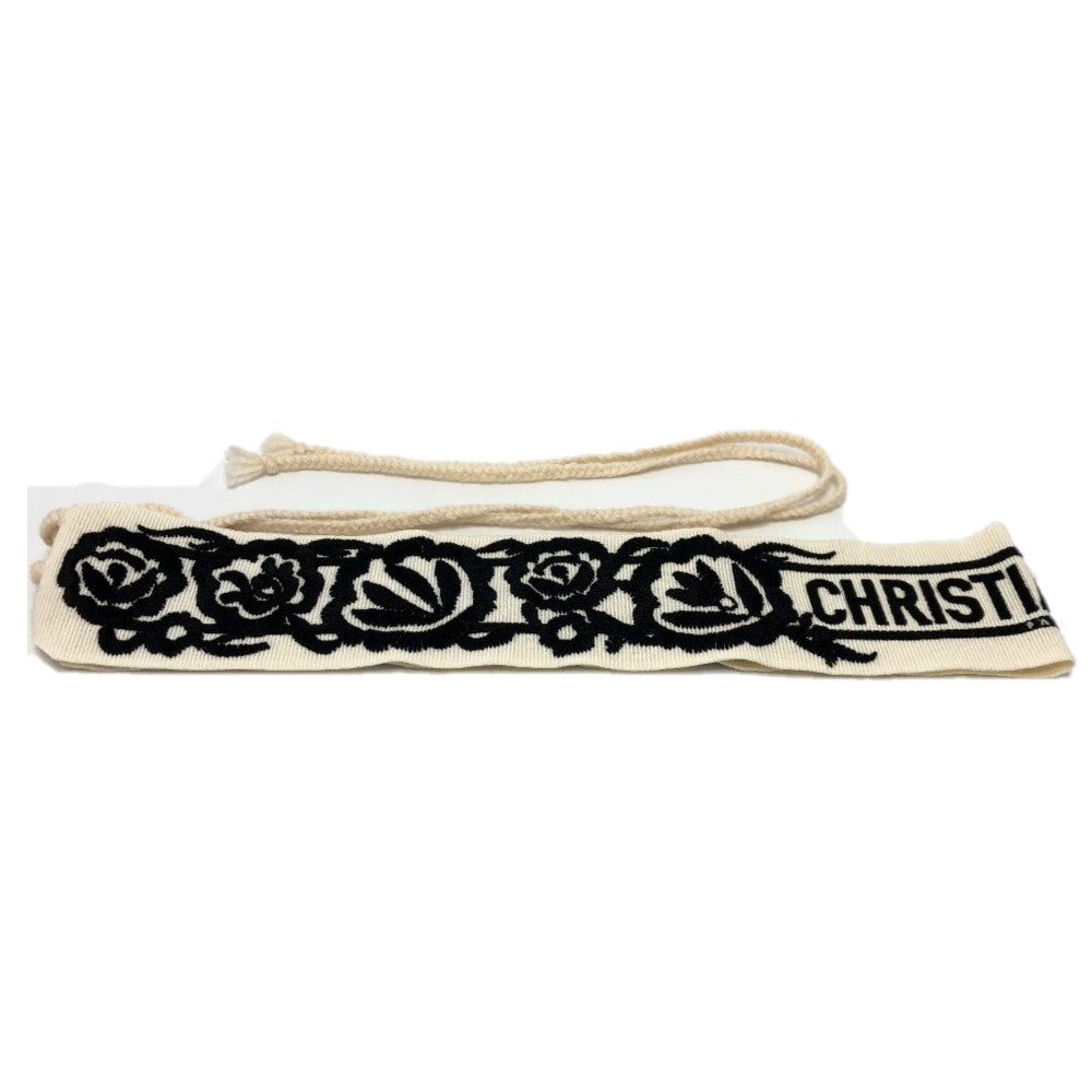 Dior belt canvas white mexican flower belt embroidery Women