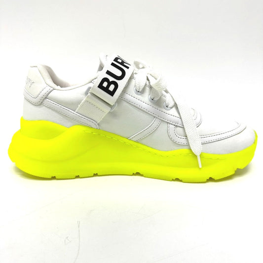 BURBERRY sneakers leather white shoes logo Women 37