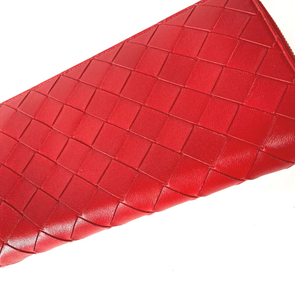 BOTTEGAVENETA Long Wallet Purse 593217 leather Red Long wallet INTRECCIATO Women