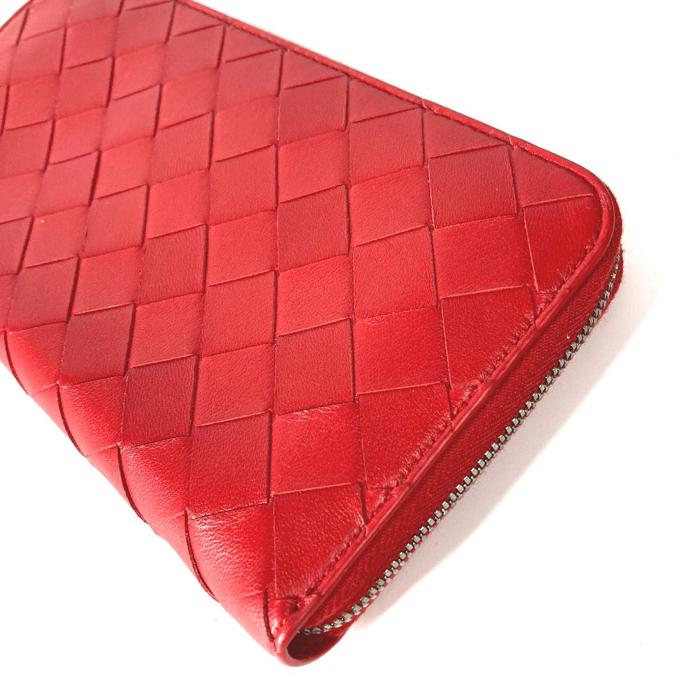 BOTTEGAVENETA Long Wallet Purse 593217 leather Red Long wallet INTRECCIATO Women