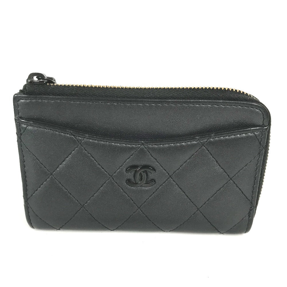 CHANEL Coin case AP3179 leather black So Black CC COCO Mark Matelasse Women