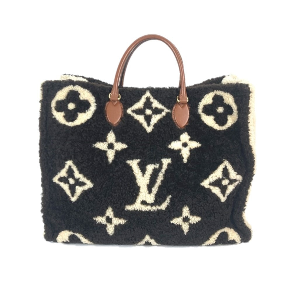 LOUIS VUITTON Shoulder Bag M55420 Leather, Shearling Brown Monogram teddy On the go GM Women