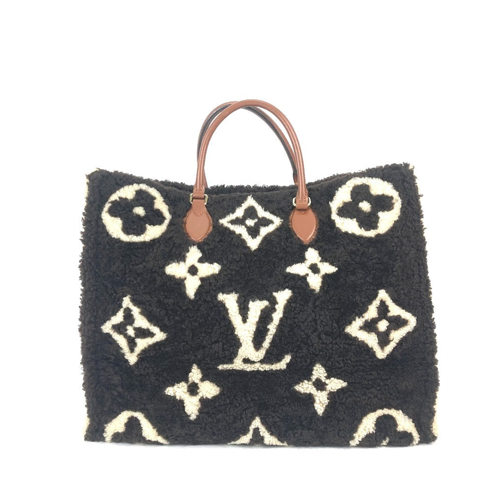 LOUIS VUITTON Shoulder Bag M55420 Leather, Shearling Brown Monogram teddy On the go GM Women