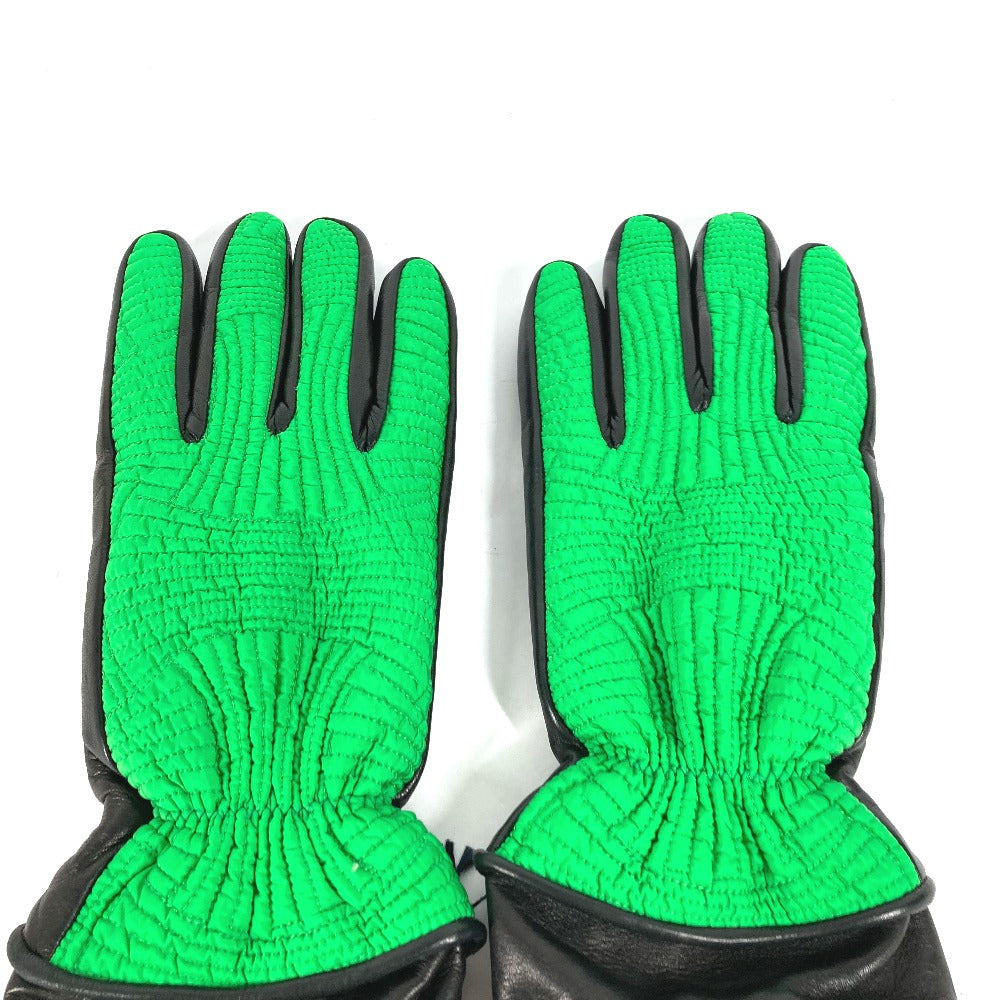 BOTTEGAVENETA gloves 709335 Leather / nylon green By color 8