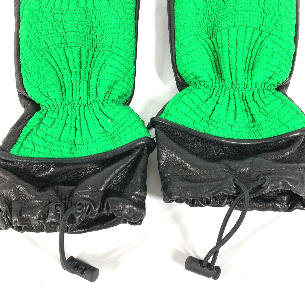 BOTTEGAVENETA gloves 709335 Leather / nylon green By color 8