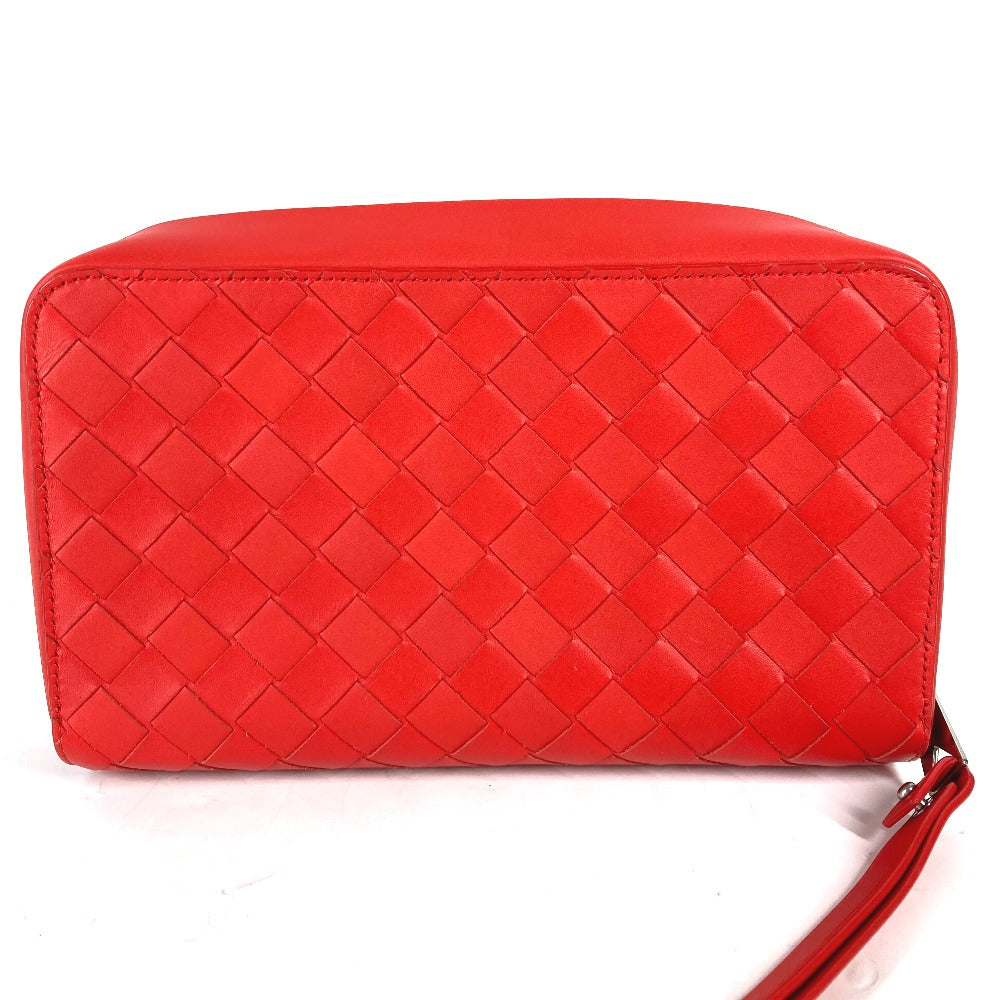 BOTTEGAVENETA Clutch bag 650524 leather Red Bag INTRECCIATO mens