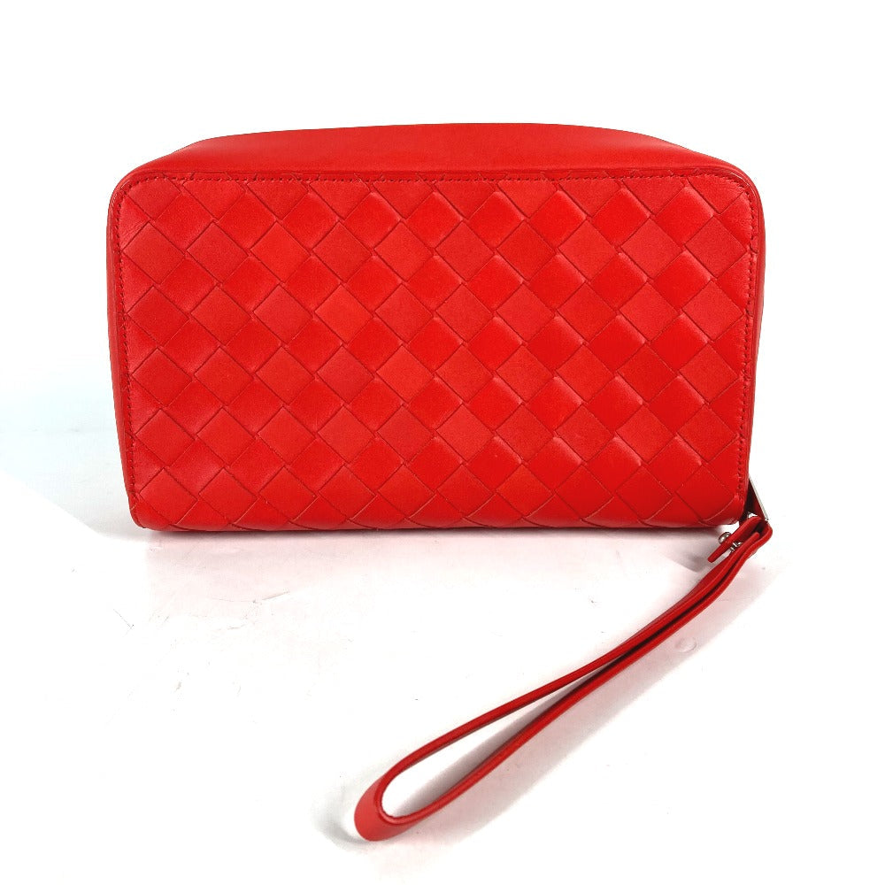 BOTTEGAVENETA Clutch bag 650524 leather Red Bag INTRECCIATO mens
