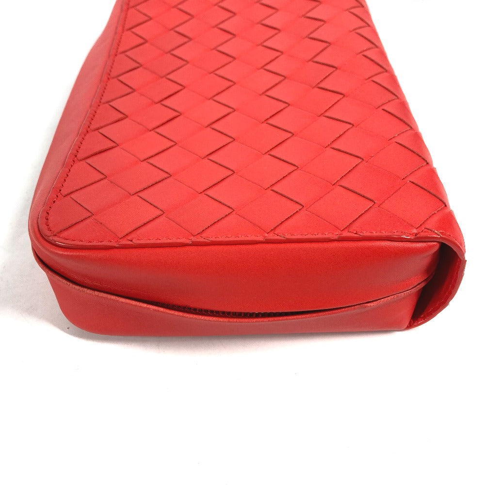 BOTTEGAVENETA Clutch bag 650524 leather Red Bag INTRECCIATO mens