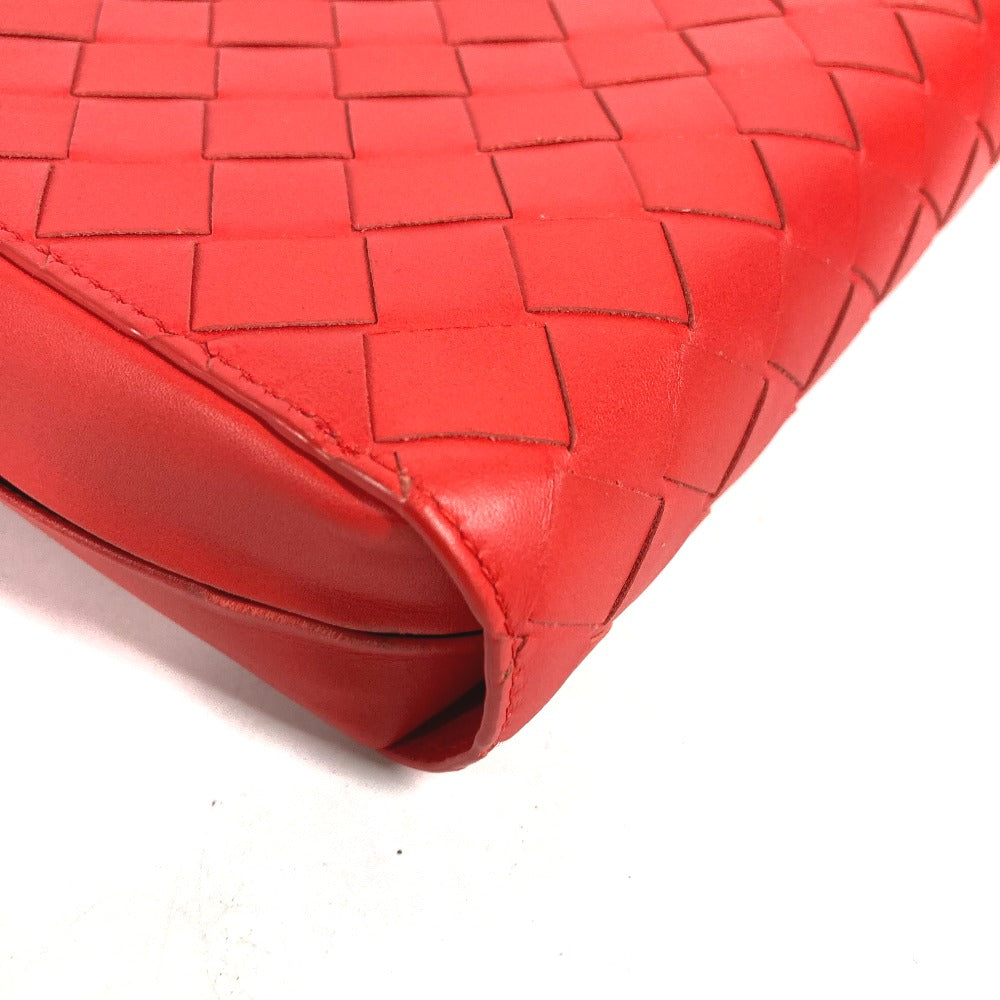 BOTTEGAVENETA Clutch bag 650524 leather Red Bag INTRECCIATO mens