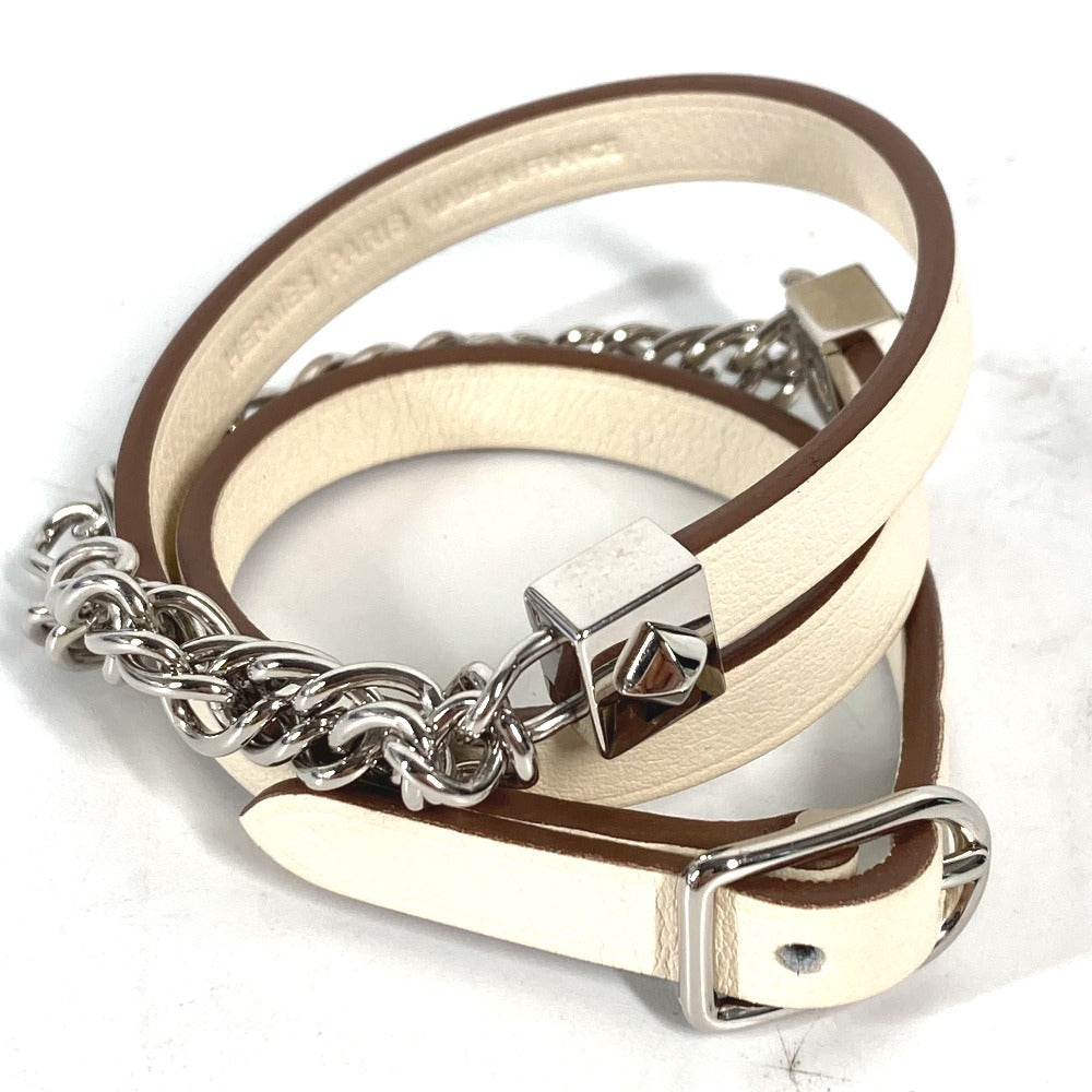 HERMES bracelet Swift white Accessories Gourmet Esketre Triple Tour Women T2