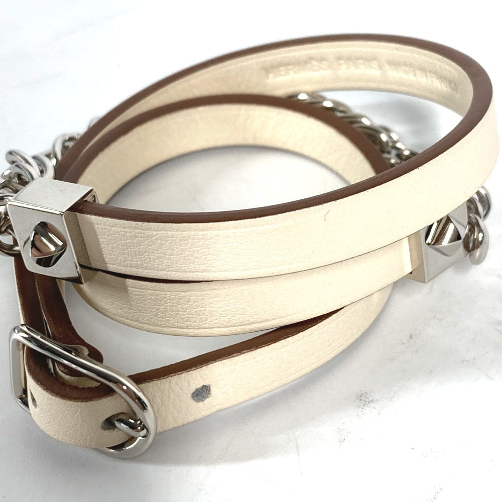 HERMES bracelet Swift white Accessories Gourmet Esketre Triple Tour Women T2