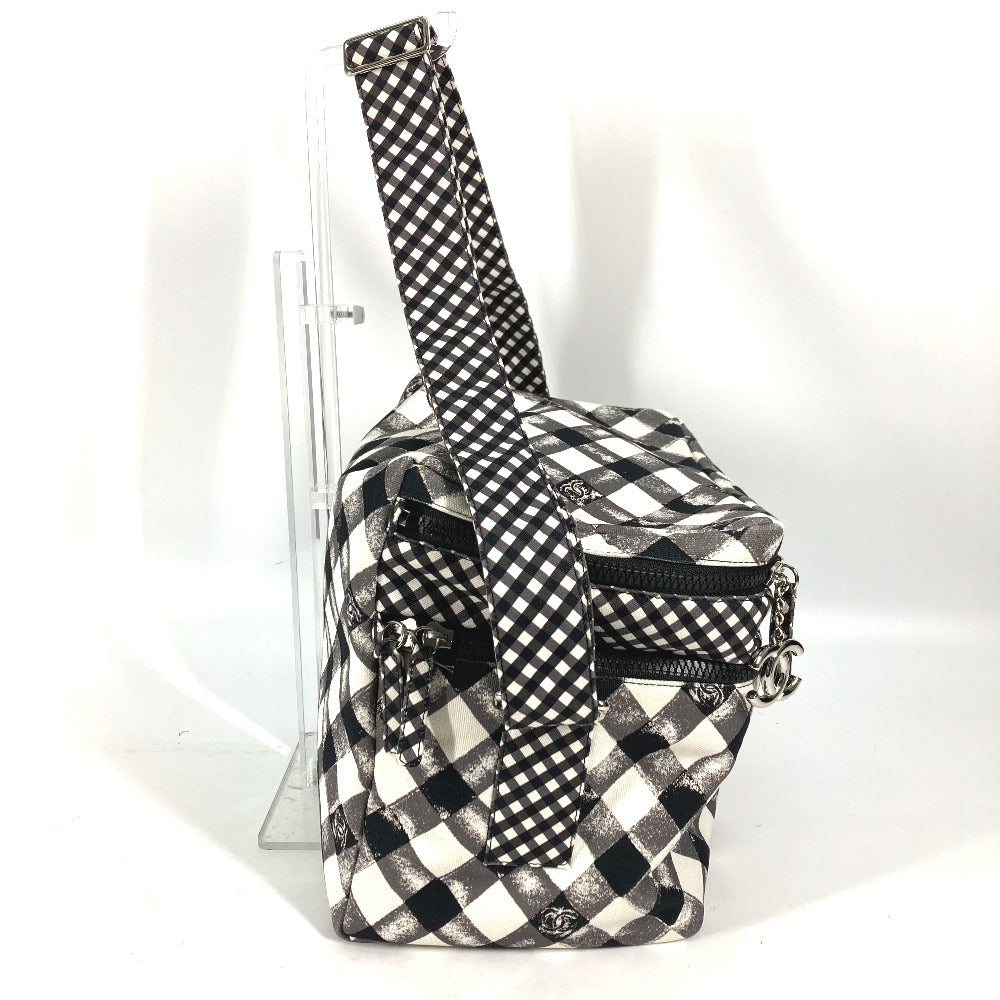 CHANEL Shoulder Bag canvas white Check CC COCO Mark Women