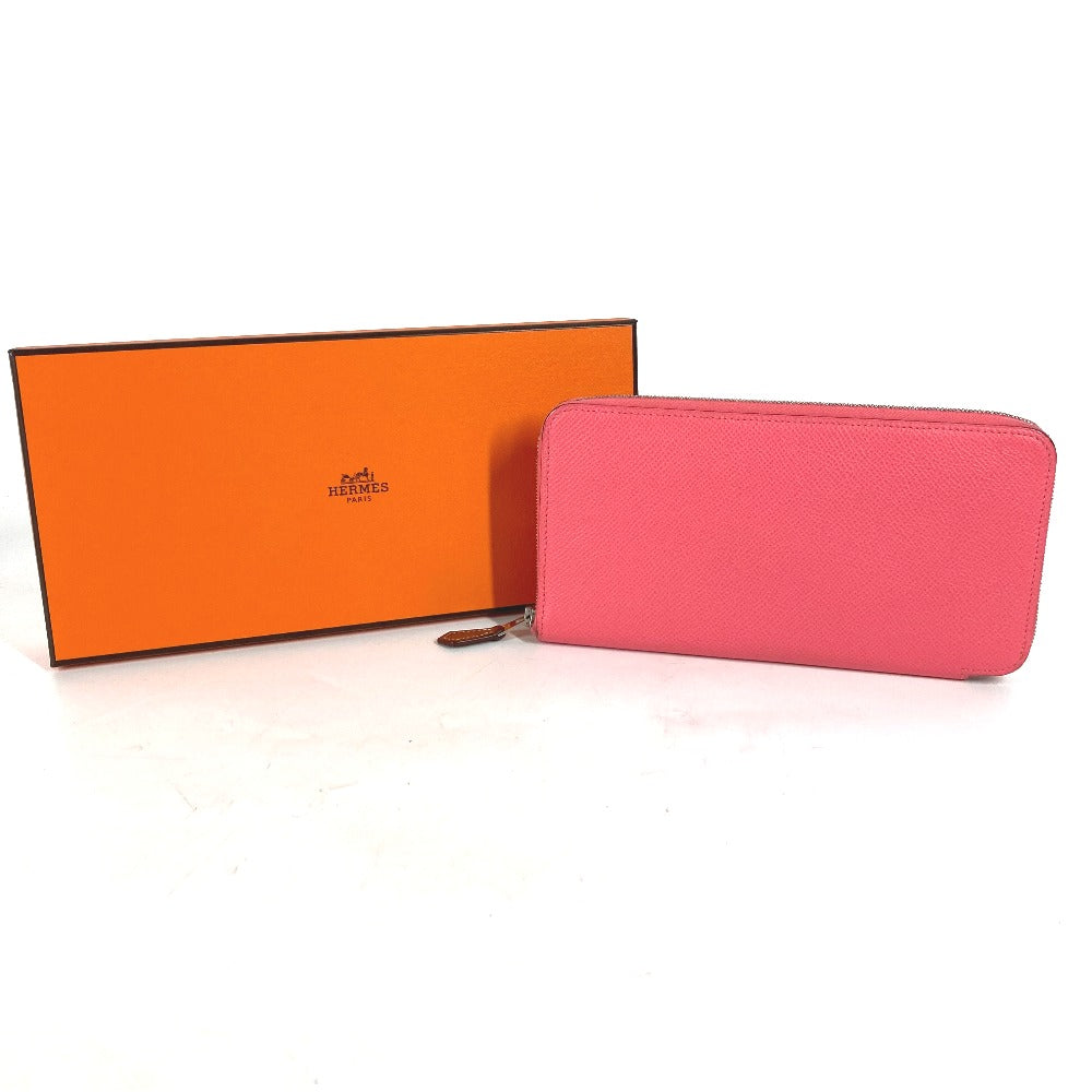 HERMES Long Wallet Purse Epsom pink Long wallet Azap long silk in