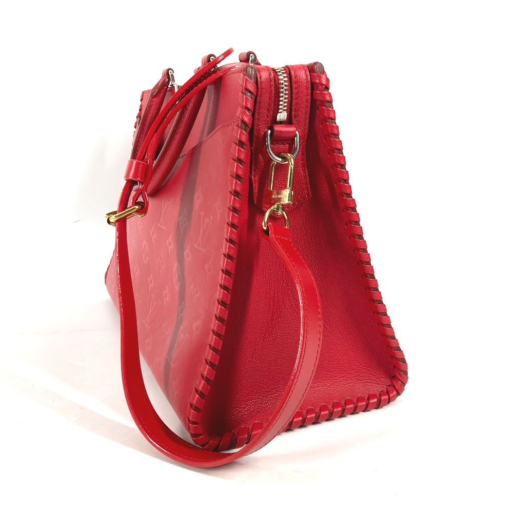 LOUIS VUITTON Shoulder Bag M54146 leather Red Monogram Very Zip Tote Women