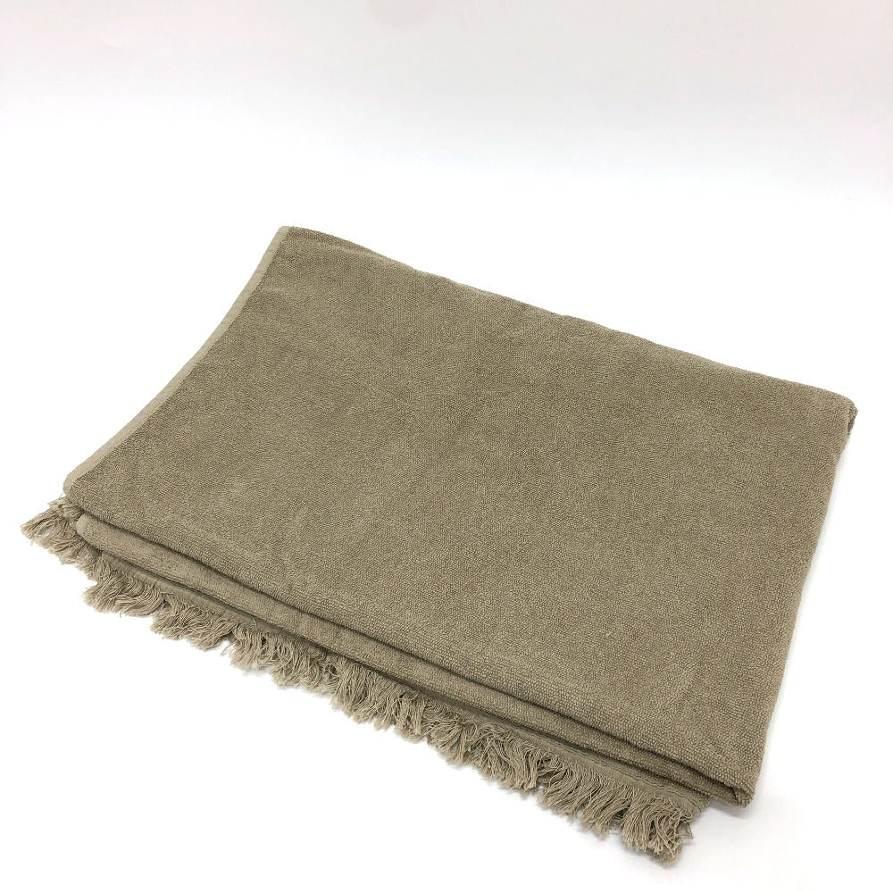 HERMES towel cotton gray fringe Yachting logo Women