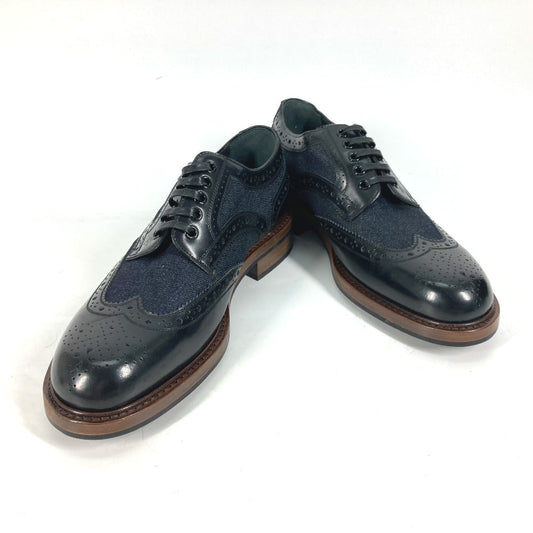 LOUIS VUITTON Dress shoes Leather, Denim Navy denim mens 5