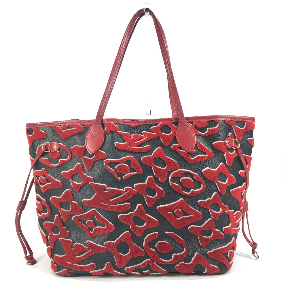 LOUIS VUITTON Tote Bag M45544 Monogram toughage canvas Red LVxUF Urs Fischer Neverfull MM