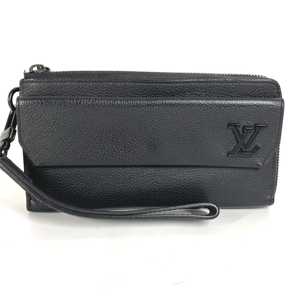 LOUIS VUITTON Long Wallet Purse M69831 Grain leather black Aerogram Zippy wallet mens