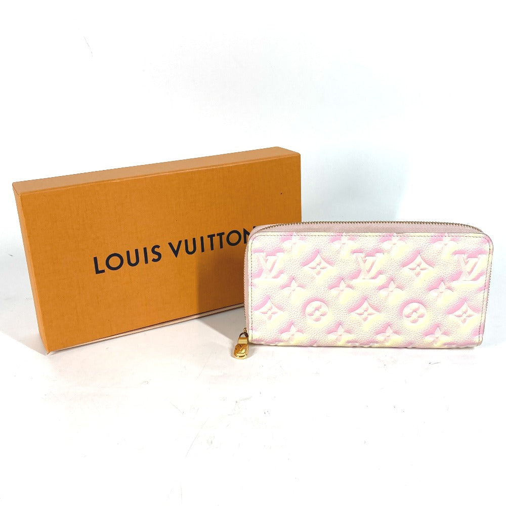 LOUIS VUITTON Long Wallet Purse M81299 Monogram Ann Platt Leather pink Monogram Empreinte Summer Stardust Zippy wallet Women