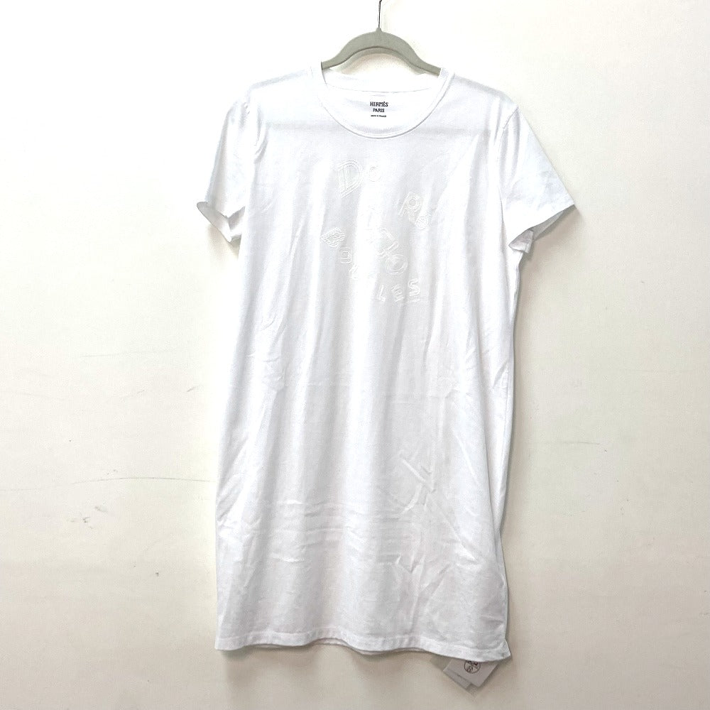 HERMES one piece cotton white apparel De Re Boucle Women 42