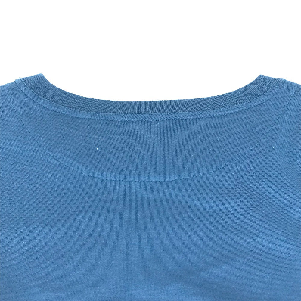 HERMES Short sleeve T-shirt cotton blue apparel tops short sleeves embroidered pocket Women 34