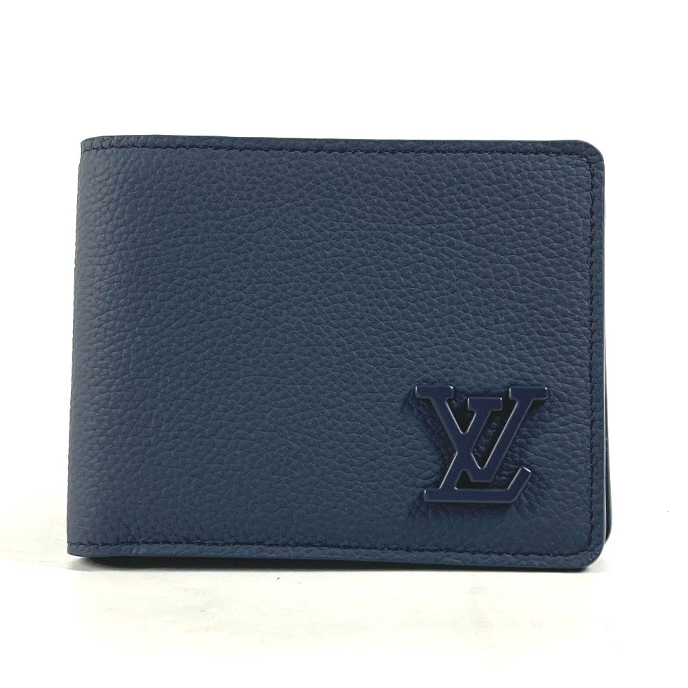LOUIS VUITTON Folded wallet M81822 leather Navy LV Aero Portefeuille mens
