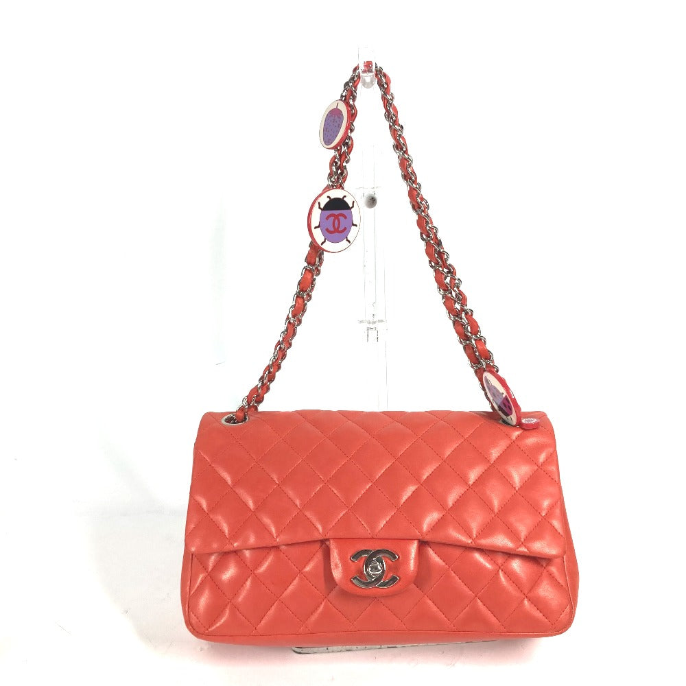 CHANEL Shoulder Bag lambskin Red Shoulder Matelasse 25 Ladybug Strawberry