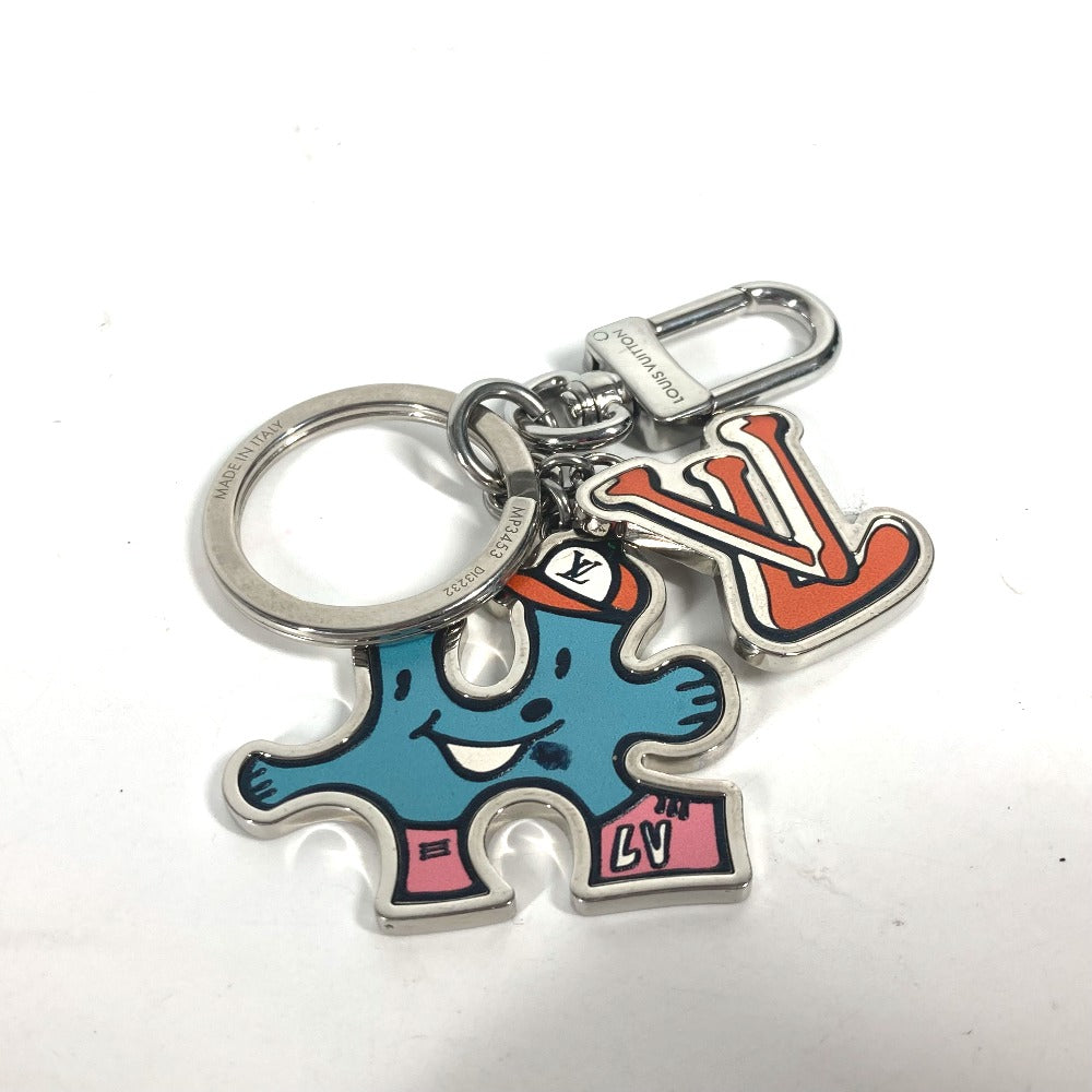 LOUIS VUITTON key ring MP3453 metal Silver Portocle LV Puzzle mens