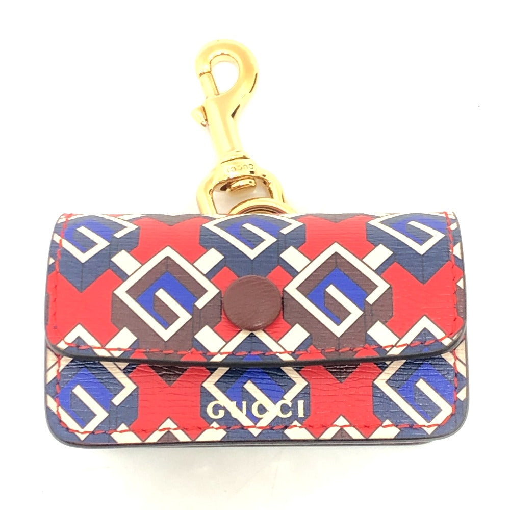 GUCCI key ring 692957 leather Red Pets GG Etiquette Bag Holder unisex(Unisex)