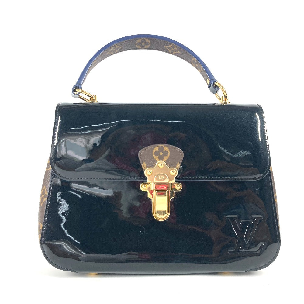 LOUIS VUITTON Handbag M53353 Patent Leather, Monogram Canvas black Monogram Cherry wood PM Women