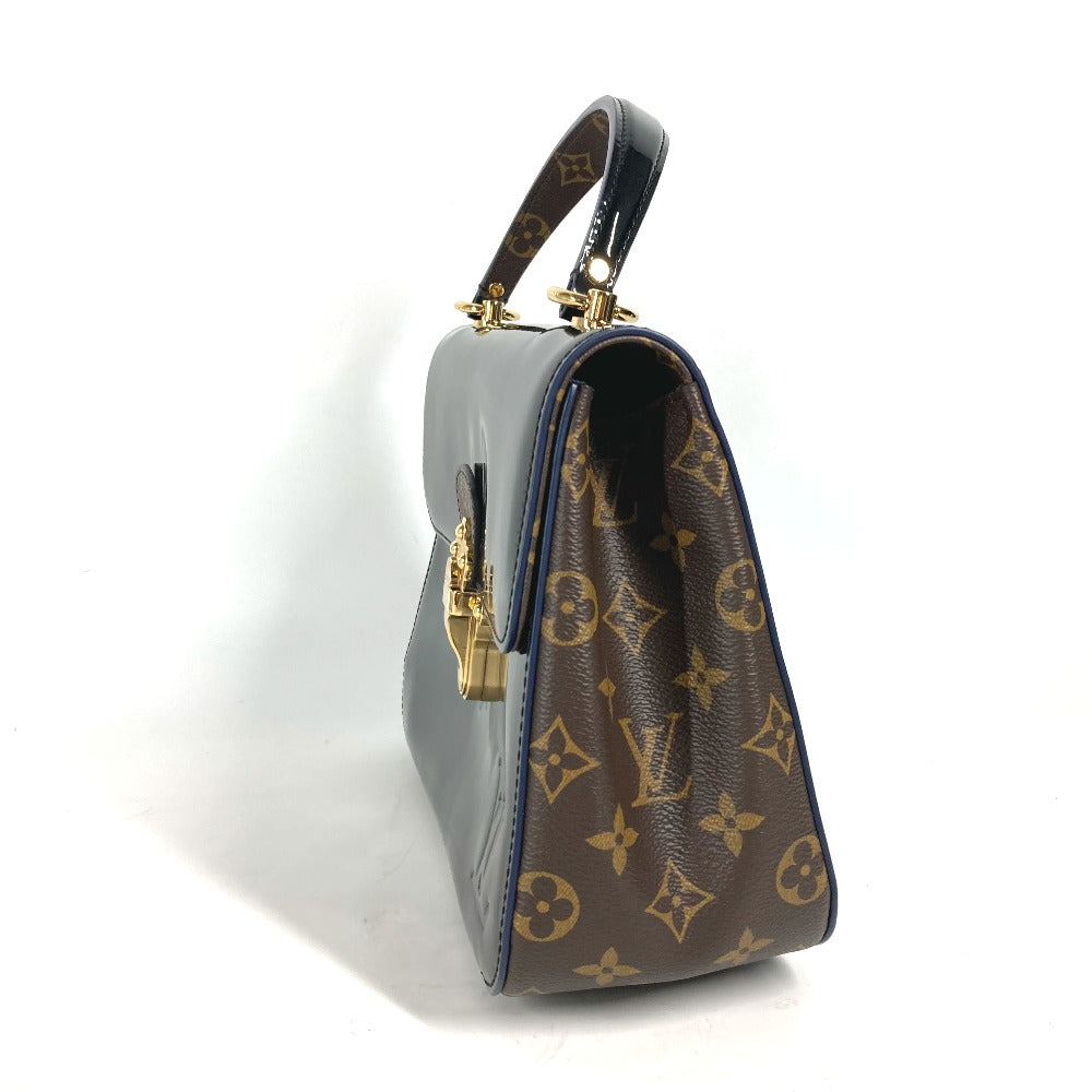 LOUIS VUITTON Handbag M53353 Patent Leather, Monogram Canvas black Monogram Cherry wood PM Women