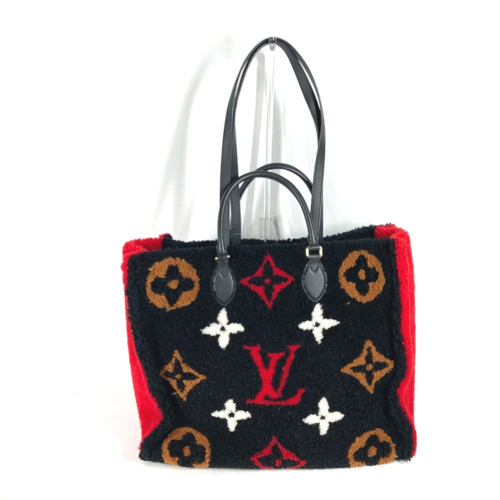 LOUIS VUITTON Shoulder Bag M55421 Shearing black Monogram teddy On the go GM