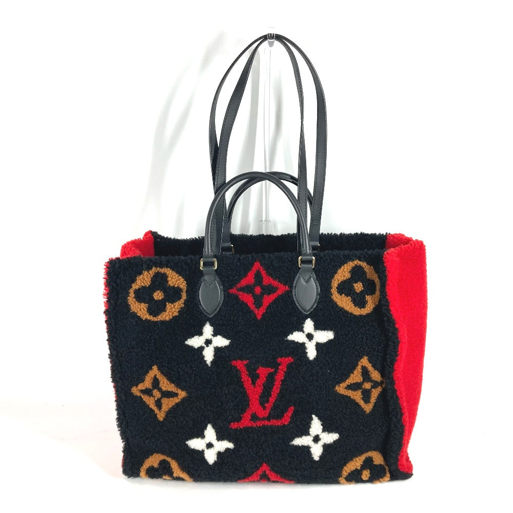LOUIS VUITTON Shoulder Bag M55421 Shearing black Monogram teddy On the go GM