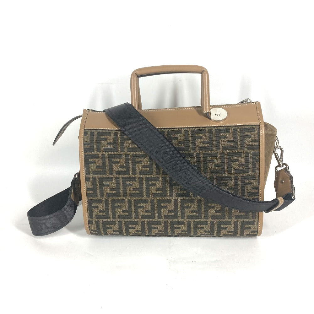 FENDI Handbag 7VA571 Canvas / leather Brown Zucca SOFT TRUNK unisex(Unisex)