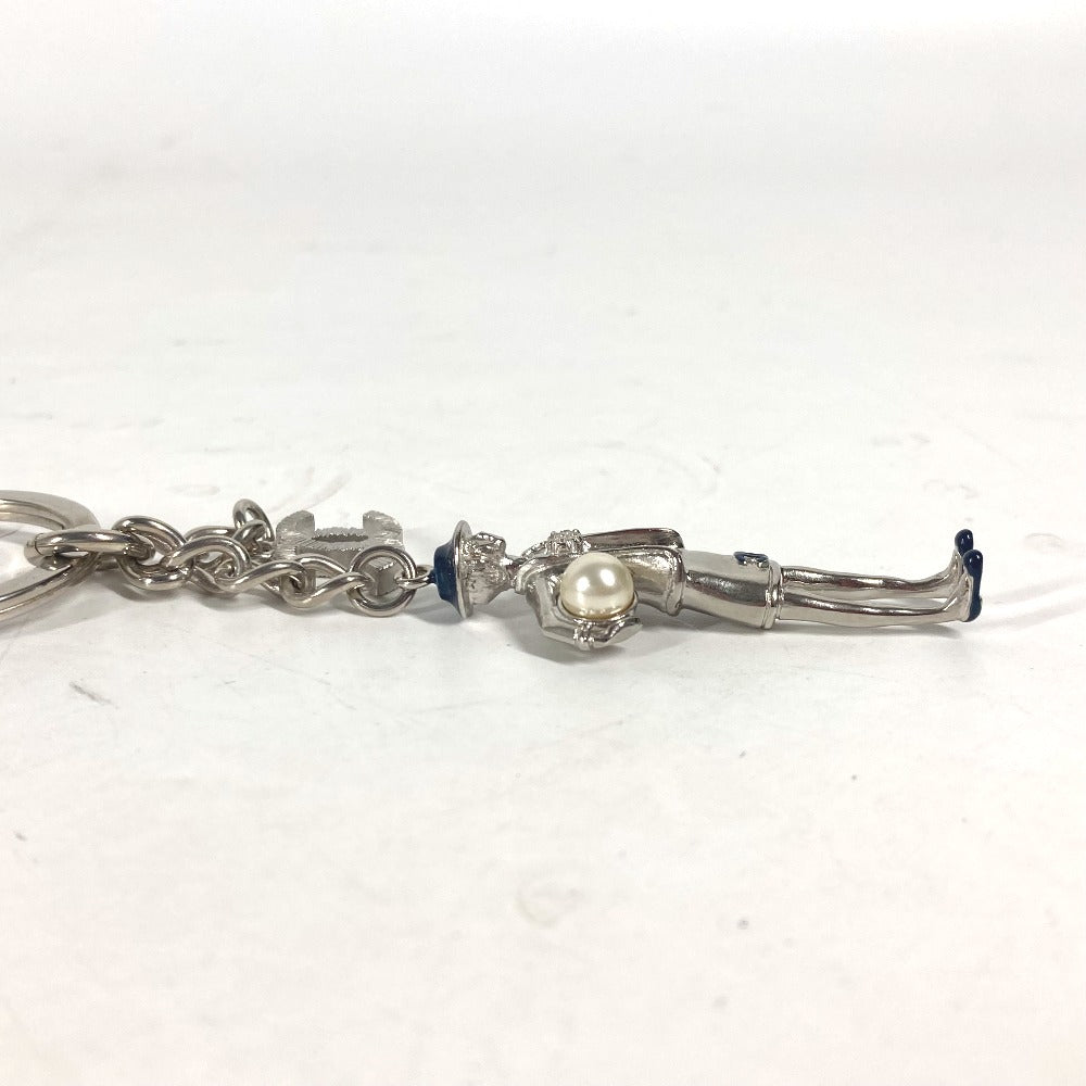 CHANEL key ring metal Silver CC COCO Mark Coco D'or Coco Chanel Camellia Fake Pearl Women