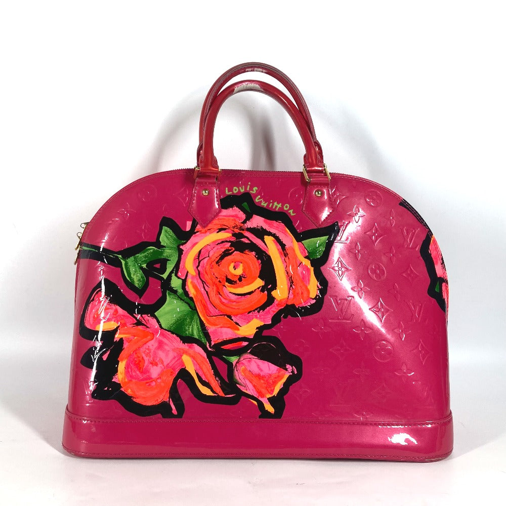 LOUIS VUITTON Handbag M93686 Patent leather pink Vernis Rose Stephen Spruce Alma MM Women