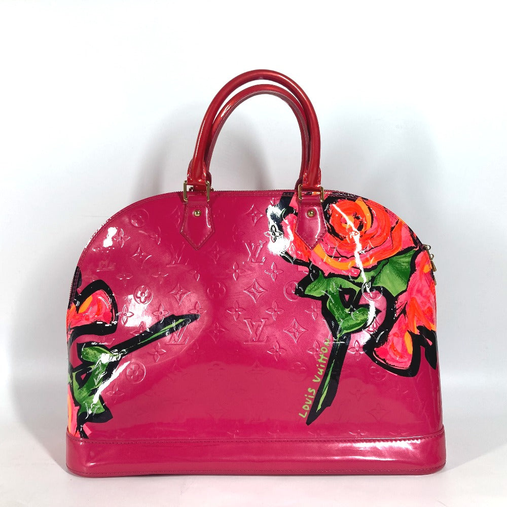 LOUIS VUITTON Handbag M93686 Patent leather pink Vernis Rose Stephen Spruce Alma MM Women
