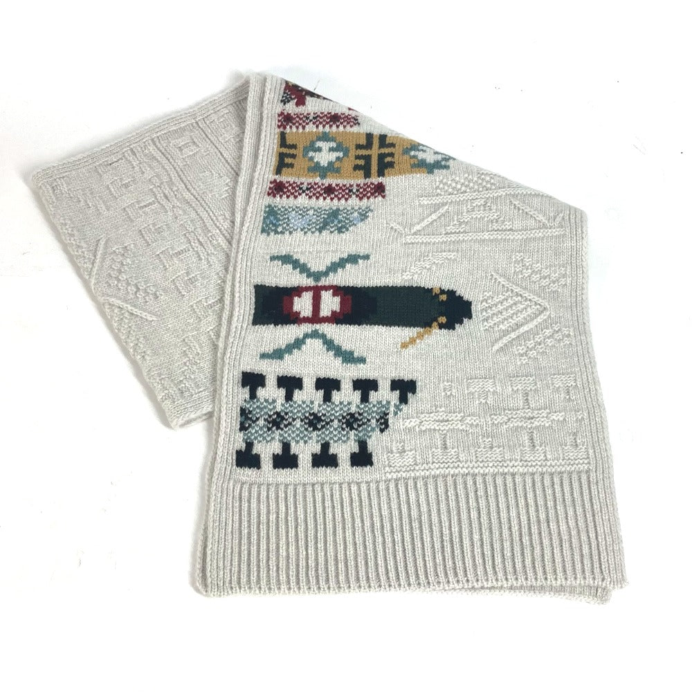 HERMES Scarf Wool, Cashmere Light gray type Autumn/Winter 2023 Collection Couleur en coeur mens