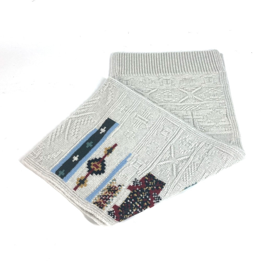 HERMES Scarf Wool, Cashmere Light gray type Autumn/Winter 2023 Collection Couleur en coeur mens